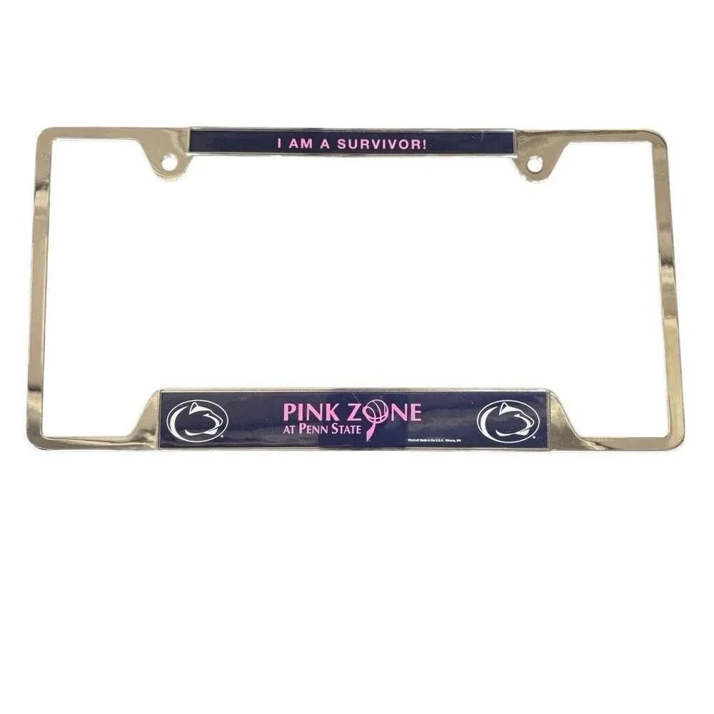 Penn State Pink Zone Survivor License Plate Frame